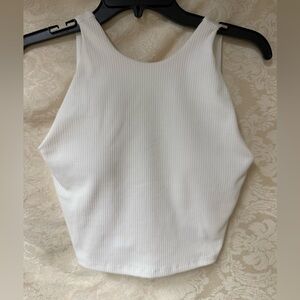 BYLT White Rib High-Neck Longline Tank